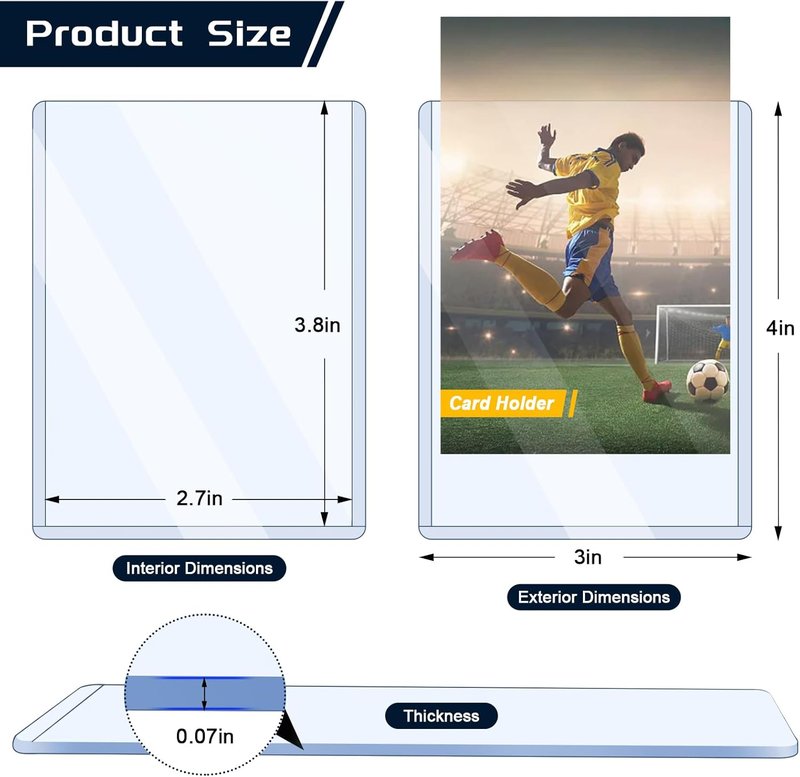 Top Load Card Sleeves - 15 Pack Hard Plastic Protectors for Trading, Baseball & Game Cards | 3"x4"