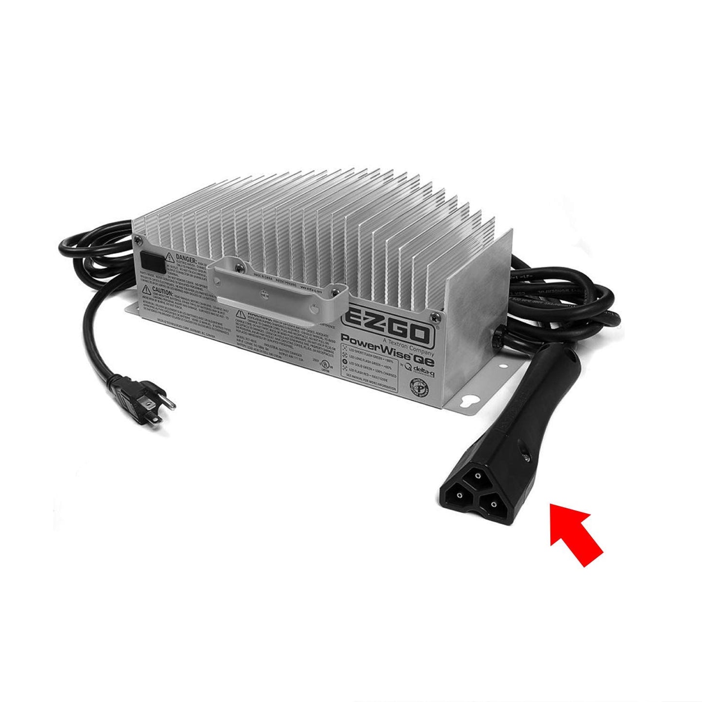 10L0L Golf Cart 48V Battery Charger Plug for EZGO TXT & RXV, 3-Pin Triangle Handle Plug with 8 inch DC Cable Cord, OEM# 611218 604321 8009