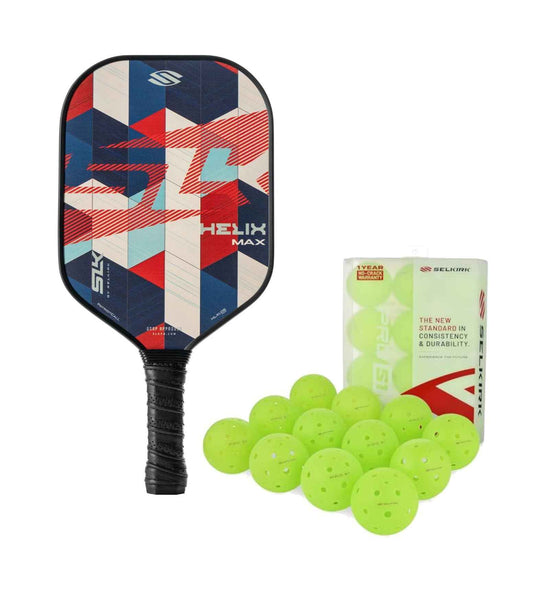 Selkirk Sport SLK Helix Pro Patriot Pickleball Paddle & Pro S1 12pk Pickleball Ball Bundle