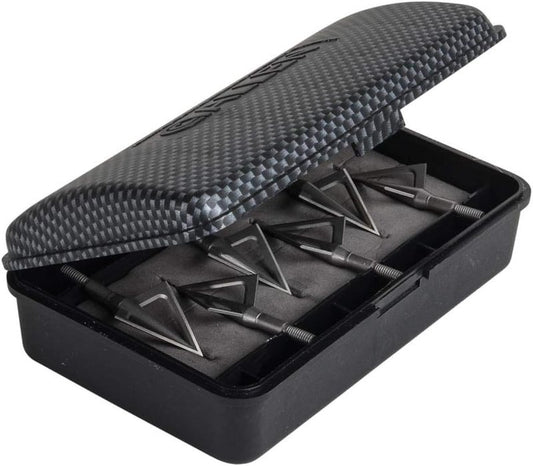 Titan Broadhead Box & Caddy - Holds 6 Broadheads | Outdoor Storage for Bow & Crossbow Accessories - Gray/Orange