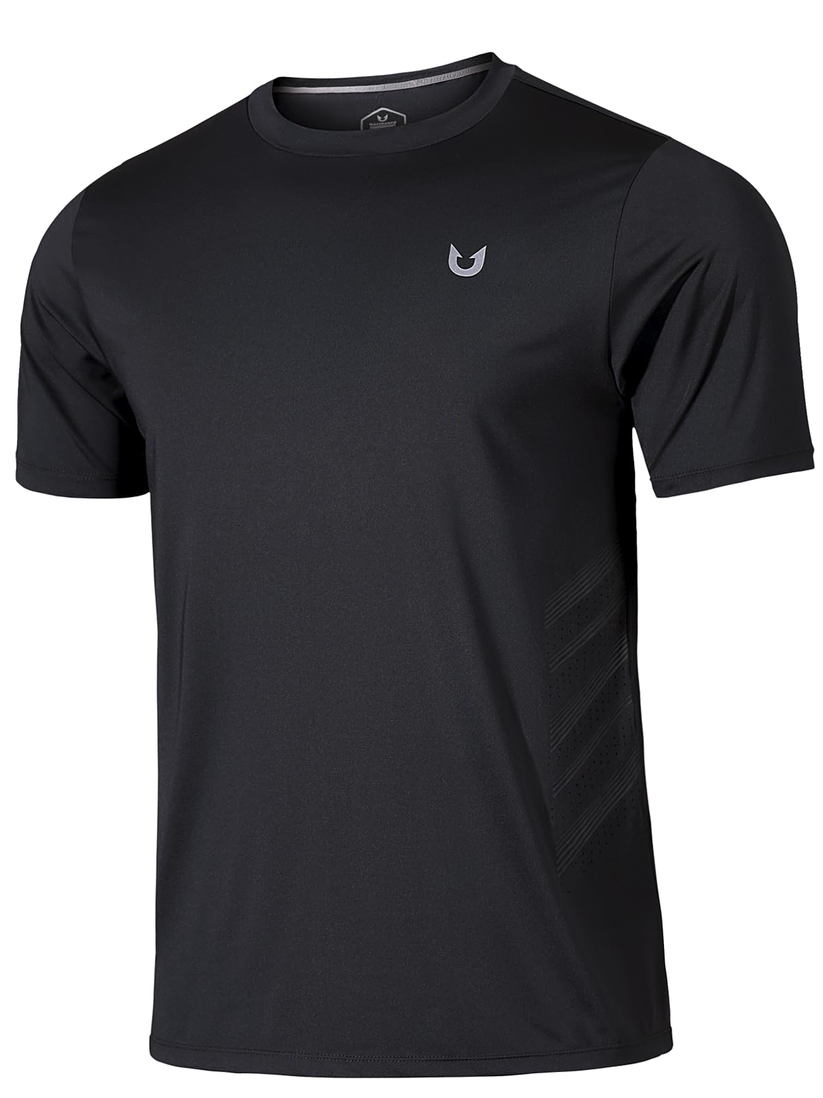 NORTHYARD Men's Workout Athletic Shirts Gym Running T-Shirts Tennis Quick Dry Short Sleeve Shirt Active Lightweight Sports Black-L