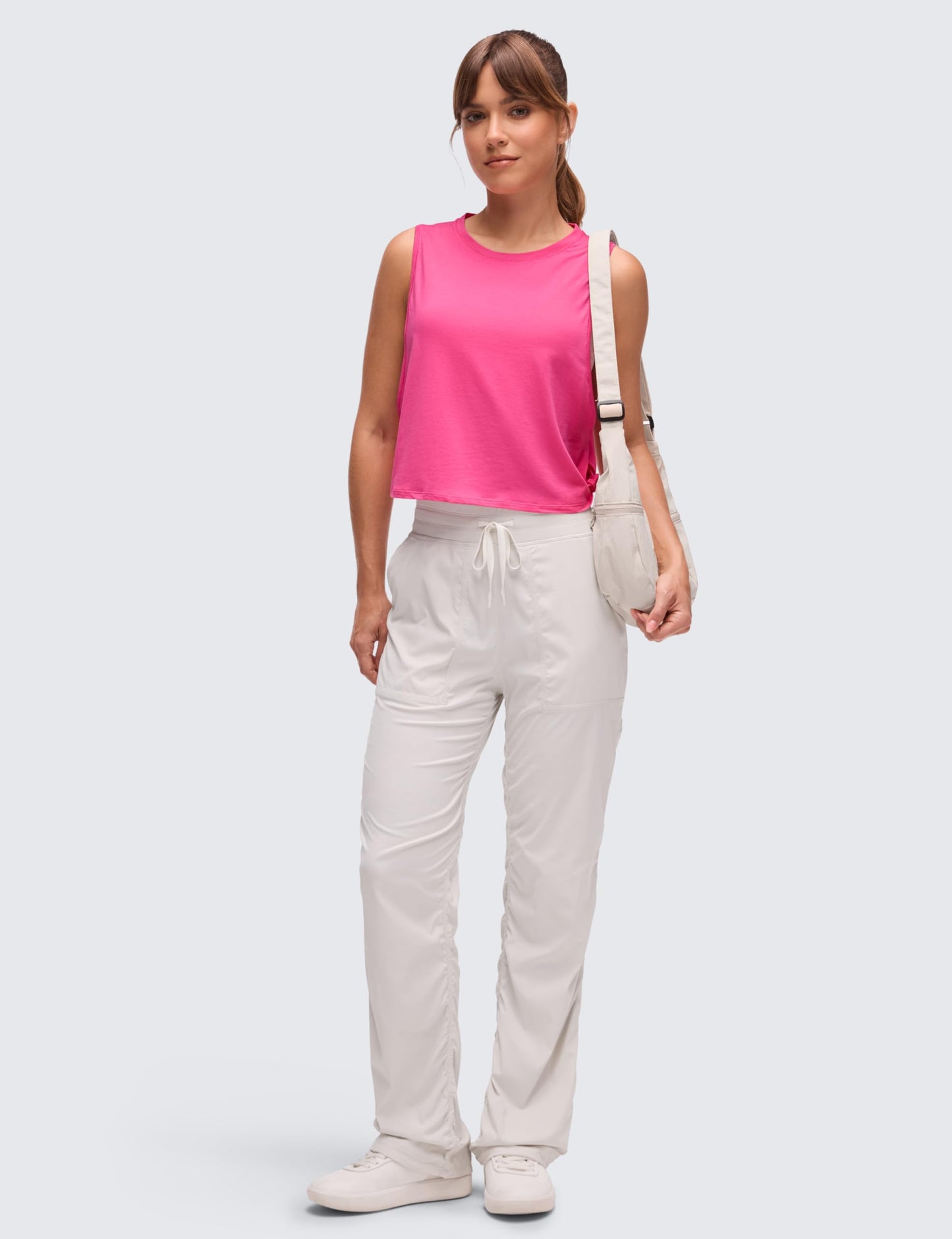 CRZ YOGA Pima Cotton Dropped Armhole Tank Sonic Pink Medium