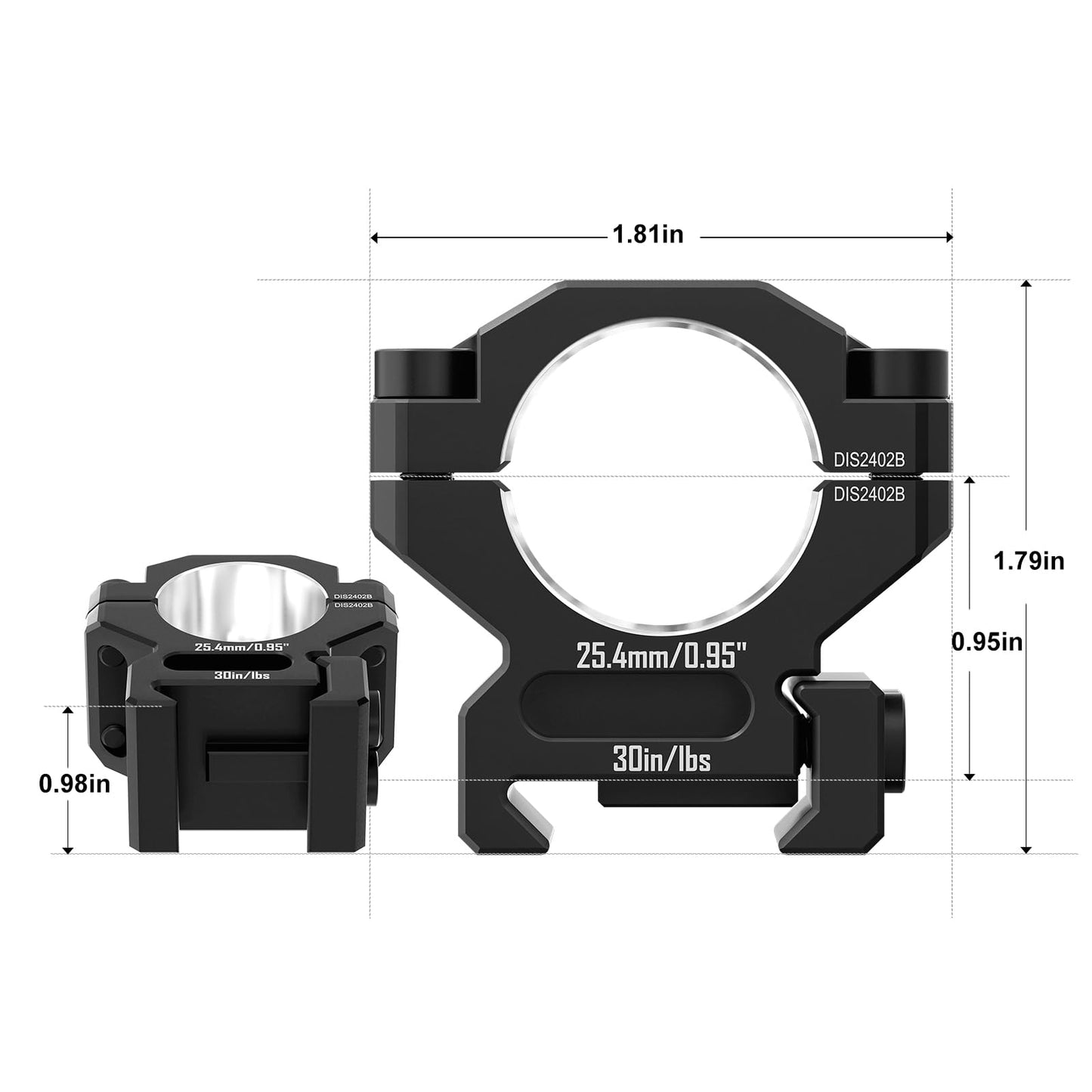 DISCOVERYOPT 7075 Series Aluminum Scope Rings - Medium Profile 35mm Scope Mount for Picatinny Rail