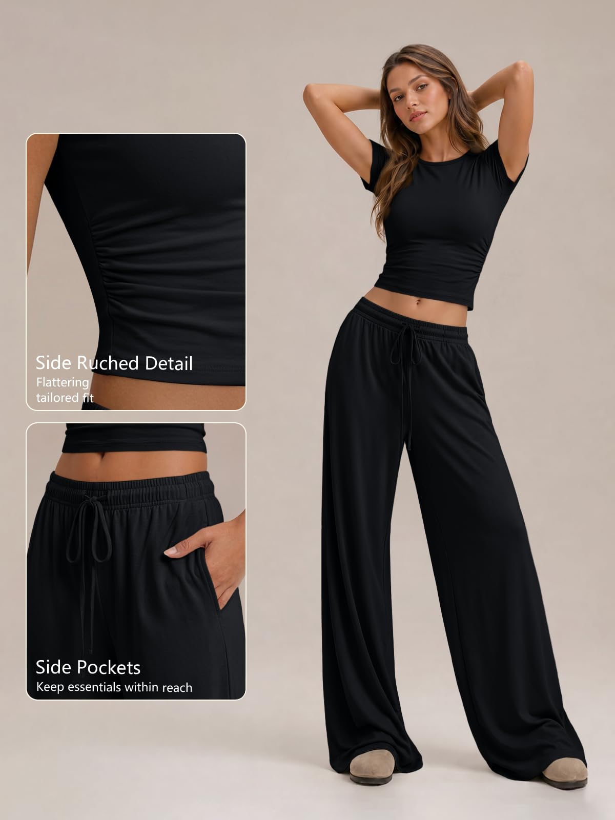 Trendy Queen Womens 2 Two Piece Set 2026 Summer Workout Vacation Gym Clothes Spring Fashion Lounge Matching Airport Travel Outfit Resort Wear Fitness Athleisure Clothing