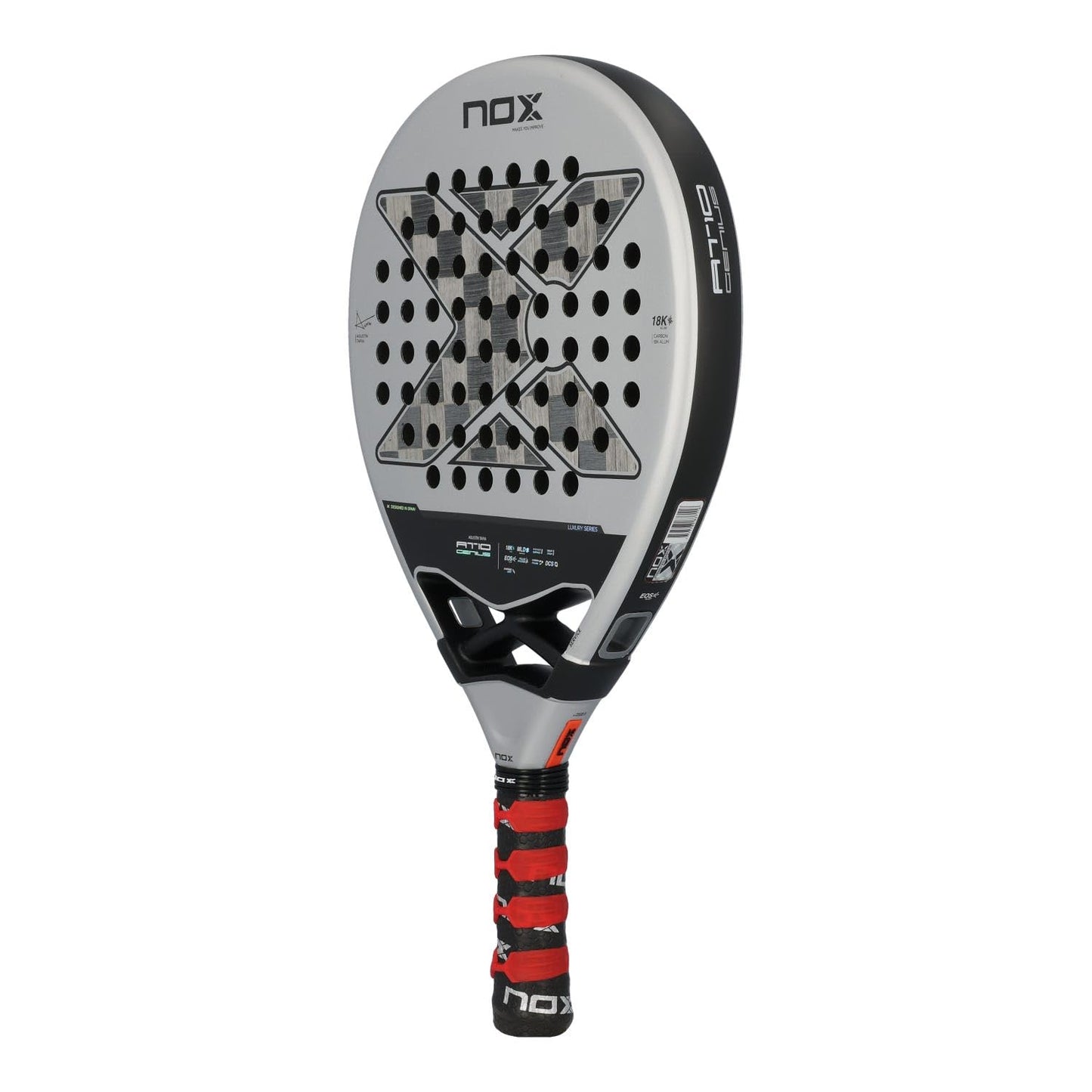 Padel Racket AT10 by Agustin Tapia 2024 | Luxury Series Teardrop Pala Padel | EOS Flap Aerodynamics & Custom Grip Technology | 18K Aluminized Carbon with MLD Black Eva Core | Advanced Pala de Padel