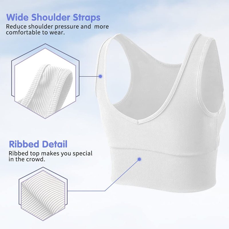 Workout Crop Tank Tops for Women Solid Comfort Sleeveless Shirts for Casual Sports Fitness Yoga Reversible Ribbed Tops White S