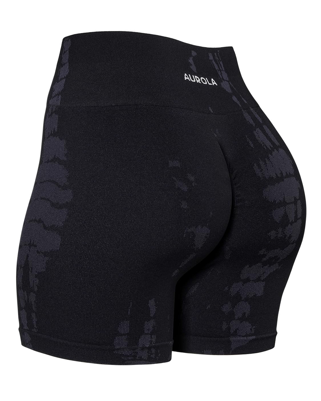 AUROLA Zebra Women Seamless Scrunch Workout Shorts High Waisted Gym Yoga Short,Dark Grey,S