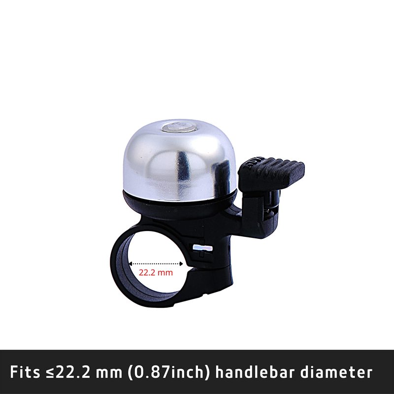 N+1 Bike Bell- Bicycle Bell with Loud, Crisp Sound for Road Bike, Mountain Bike, City Bike, Sports Bike, Cruiser Bike, BMX Bike (Silver)