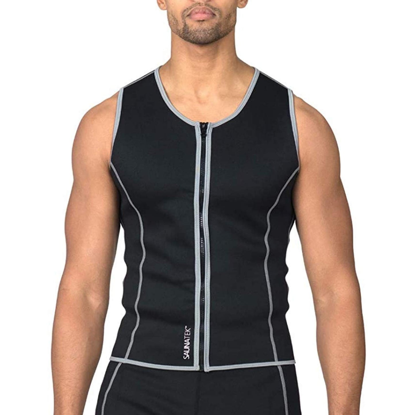 SaunaTek Men's Sauna Sweat Suit Vest for Exercise and Heat Training, Neoprene, X-Large