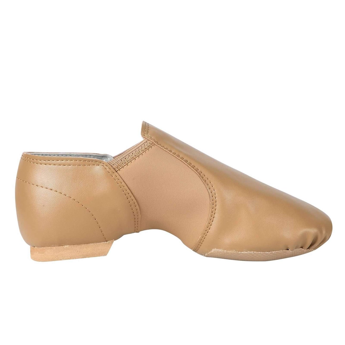 Linodes Unisex 006 PU Leather Upper Slip-on Jazz Shoe for Women and Men's Dance Shoes-Brown 9.5M