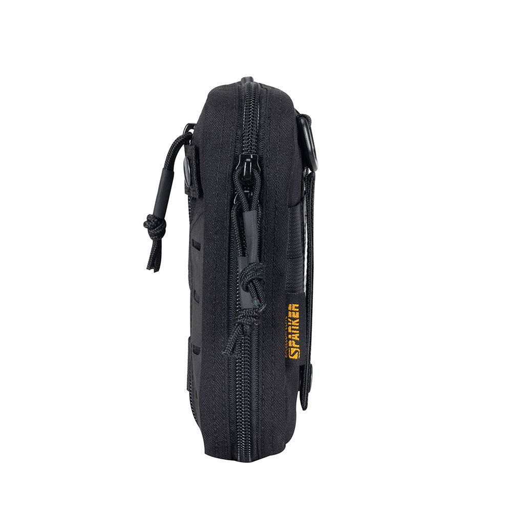 EXCELLENT ELITE SPANKER Molle Admin Pouch Tactical EDC Tool Pouch Military Nylon Holder Modular Utility Organizer Bag(Black)