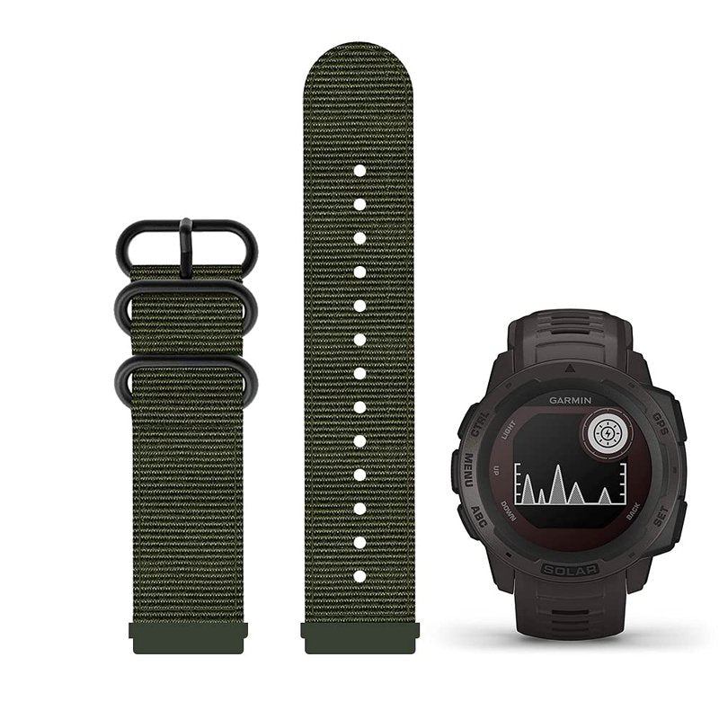 C2D JOY Compatible with Instinct 3 watch 50mm Instinct 2X Bands Replacement Canvas Nylon Strap -(Army Green)
