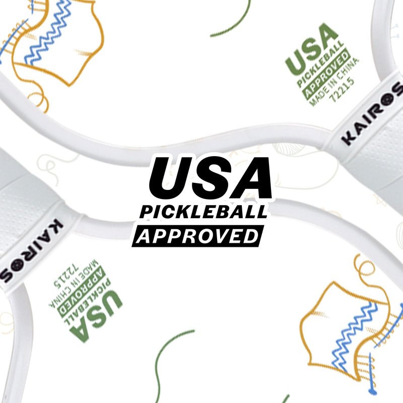 KAIROS Pickleball Paddles, USAPA Approved Pickle Ball Set with 2 Rackets 4 Pickle Balls, Non-Slip Grip Fiberglass Surface Pickleball for Beginners (White)