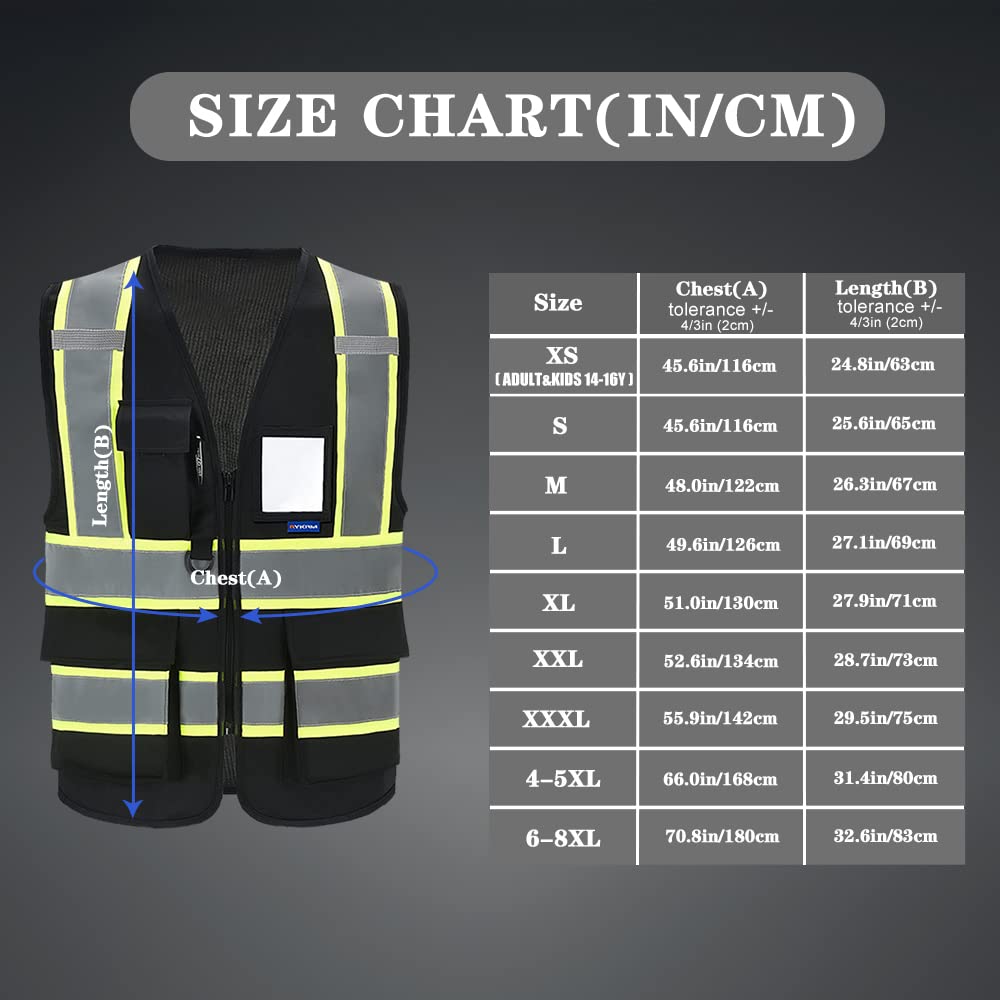 AYKRM 11 colors available safety vest black