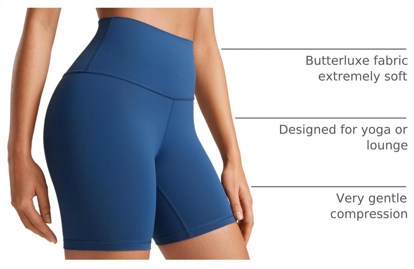 CRZ YOGA Butterluxe Biker Shorts 6" French Navy X-Small