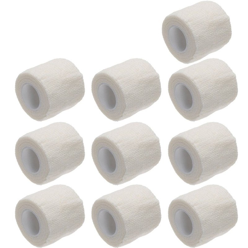 ESUPPORT 2 Inches X 5 Yards Self Adherent Cohesive Wrap Bandages Strong Elastic First Aid Tape for Wrist Ankle White Pack of 10