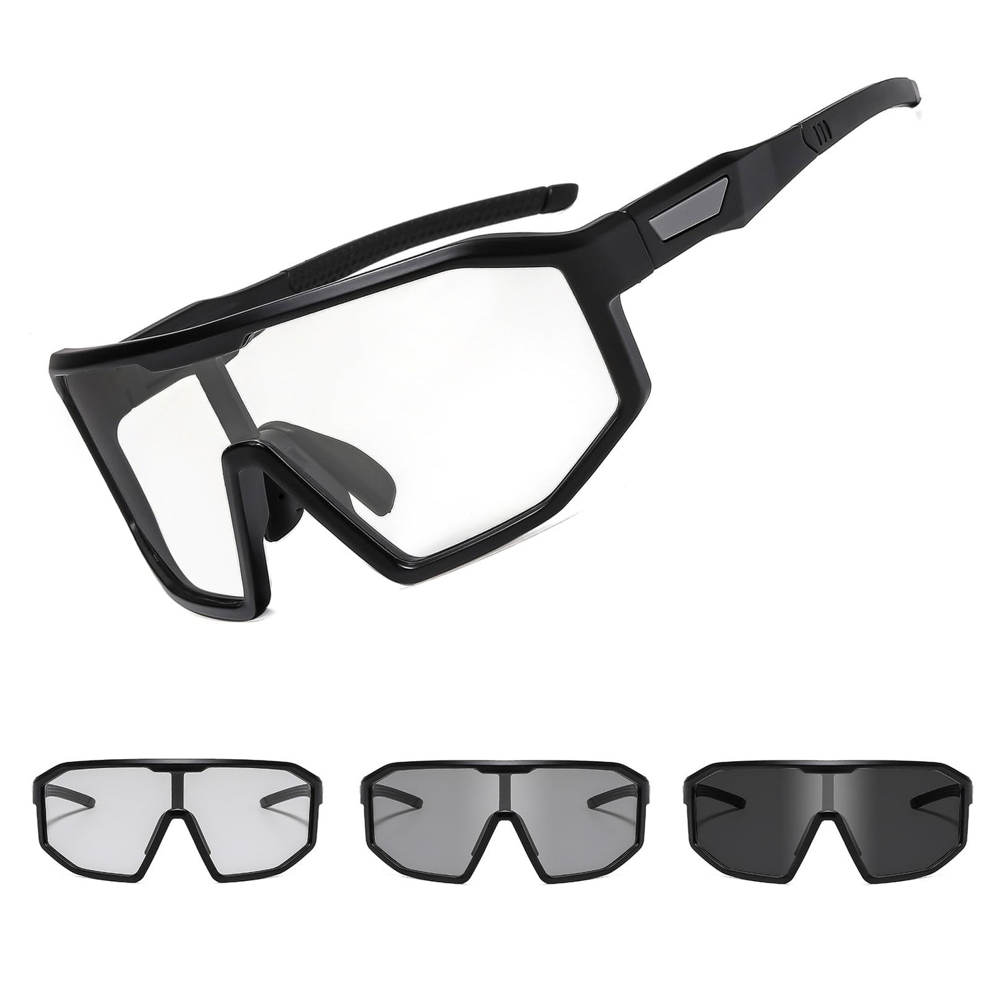 Suertree Photochromic Cycling Glasses Men Women Clear Sports Sunglasses Mountain Bike Riding MTB Bicycle Running Golf Baseball Fishing Driving Hiking