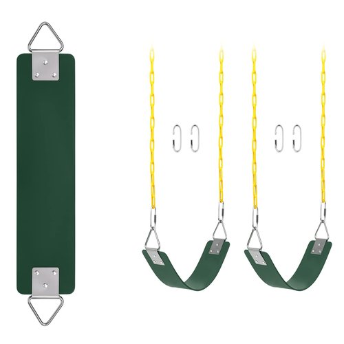 AGPTEK Green Swing Set Bundle with 2 Packs Green Swing Seat Replacement