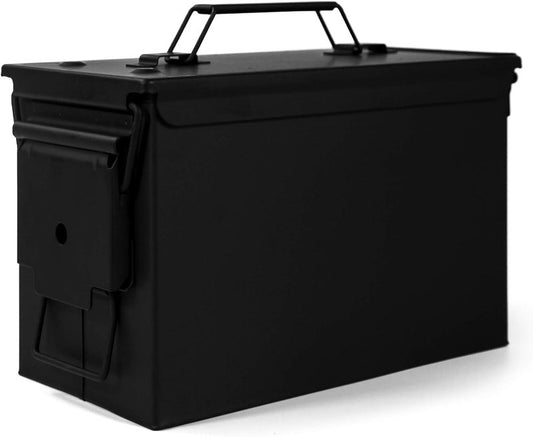 Metal Ammo Can - Lockable 30/50 Cal Bullet Storage Case | Waterproof & Airtight Container for Shotgun, Rifles, Pistols