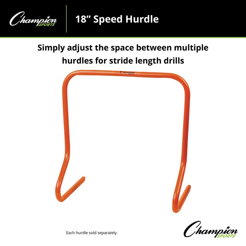 Champion Sports Speed Hurdle – 18", Orange – High Hurdle for Advanced Agility & Plyometric Training
