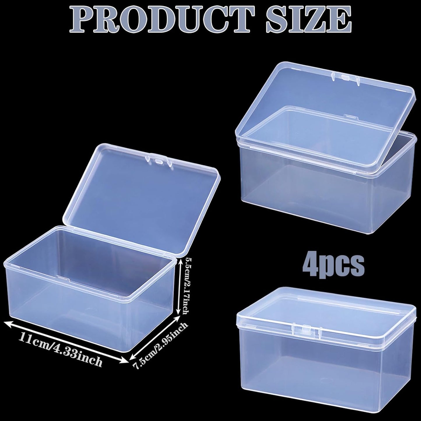 Clear Playing Card Storage Box - High Capacity Plastic Organizer for 4 Decks | 4.3 x 2.95 x 2.17 Inch