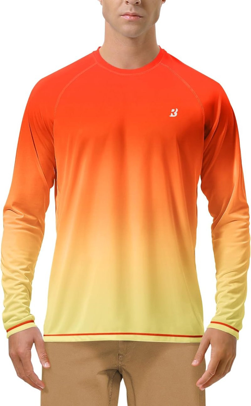 UPF 50+ UV Sun Protection Shirt - Men's Long Sleeve Rash Guard for Fishing, Hiking, Swimming | Outdoor Activewear