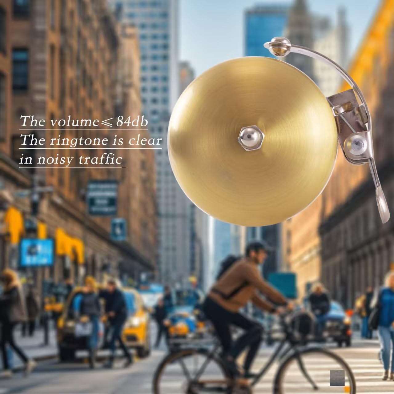 SUNNANDAEG 56mm Solid Brass Bike Bell, 20% Louder 84dB Melodious Ring, Vintage Hand-Spun Rustproof Bicycle Bell, Universal Fit 22.2–31.8mm Handlebar for Road Gravel City Commuter Mountain & Kids Bikes