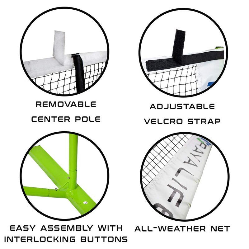 RayaLife Portable Pickleball Net & Badminton Net 2 in 1-22ft Width Standard Net Size- Indoor & Outdoor Multi-Sport Net – Weatherproof, Durable, Easy Assembly