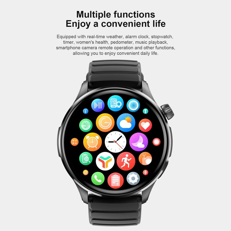 ZYVICXFJ Smart Watch for Men Smartwatch - 1.43-Inch Round Touch Screen,Full-Featured Fitness Tracker, Waterproof, Health Monitoring, Multiple Sports Modes, Compatible Android and iOS