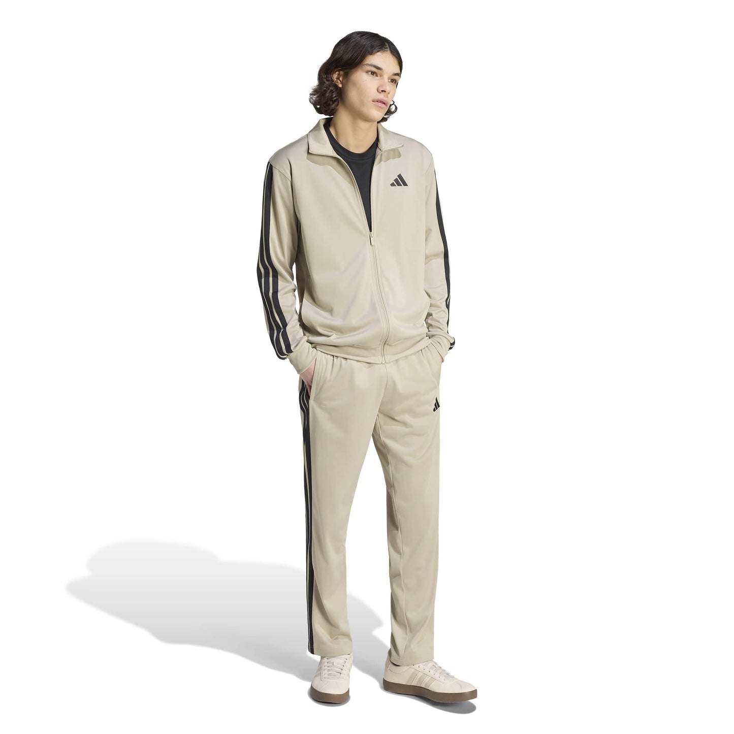 adidas Men's 3-Stripes Tricot Opem Hem Track Pants, Wonder Cargo, Large