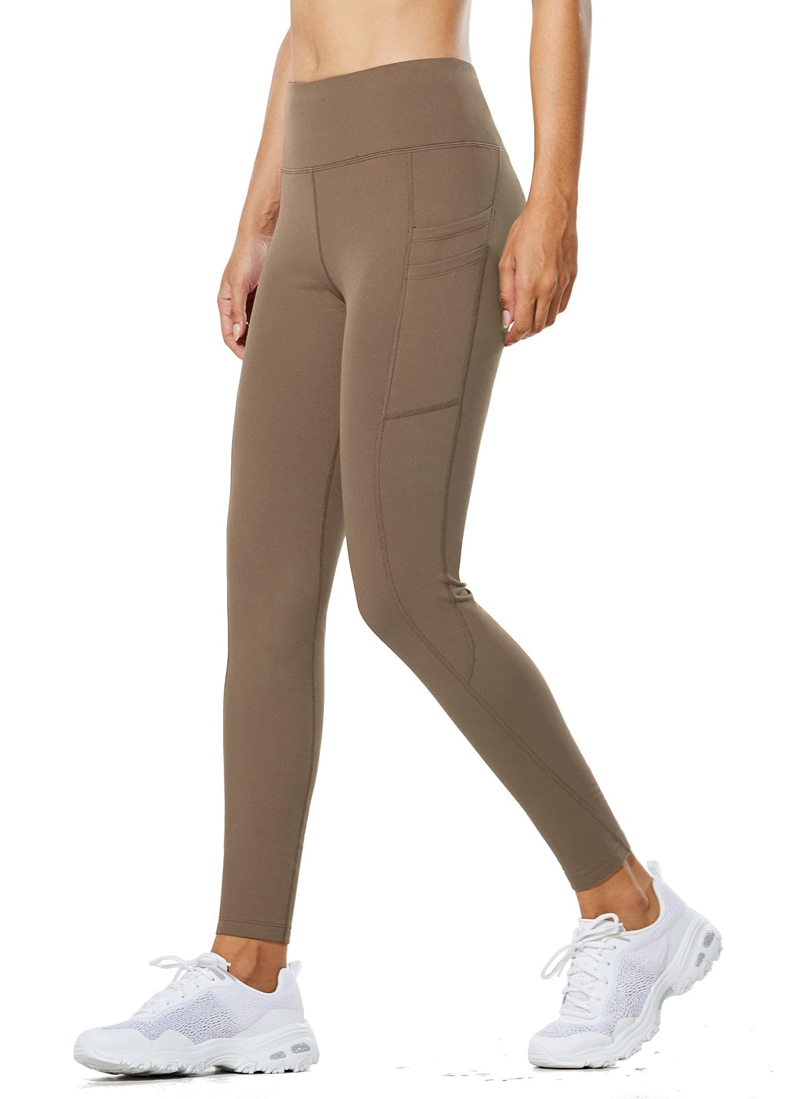 baleaf Thermal Leggings Women Fleece Lined Warm Winter 27" Brown XL