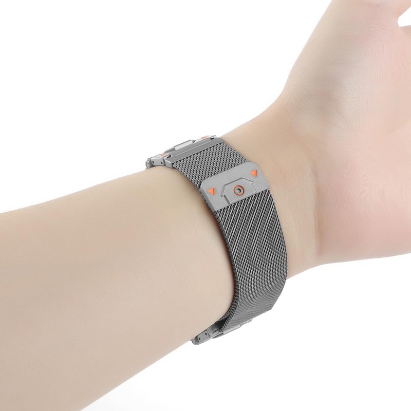 Stainless Steel Metal Mesh Loop Adjustable Magnetic Wristband Compatible with for Casio GM-2100 GA-2100 GA-2110 GA-B2100 GM-5600 GM-6900 GM-2140GEM GBM-2100 GM-2110 GM-2110D (gray, Medium)