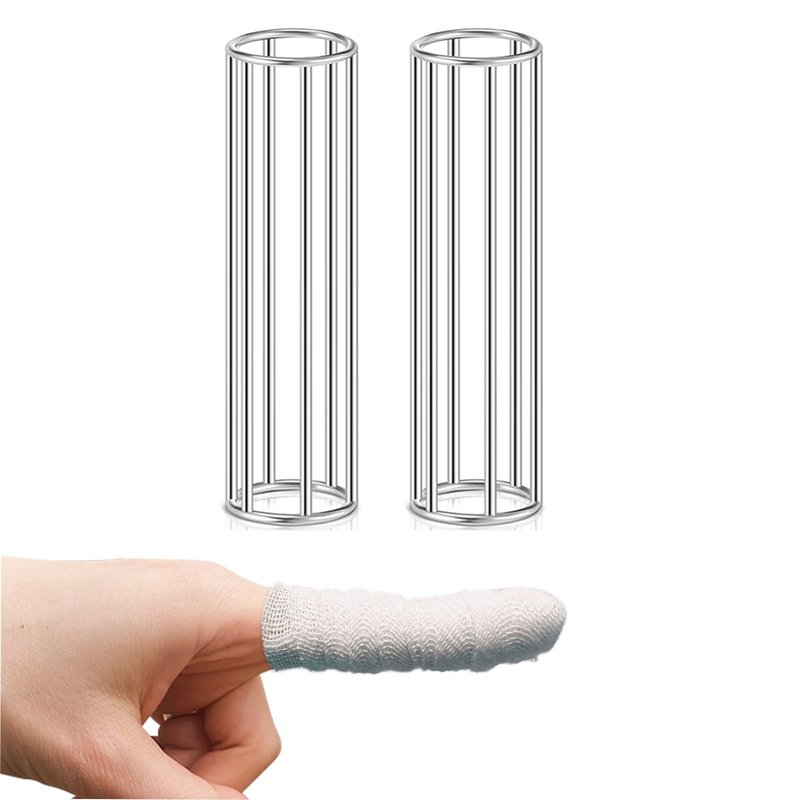 Alaisee 2 Pcs Tubular Gauze Metal Applicator Cage Metal Cage Applicator Tube Gauze Bandage Tubular for Homes, Offices, and Hospital (Large X 2 Pcs)