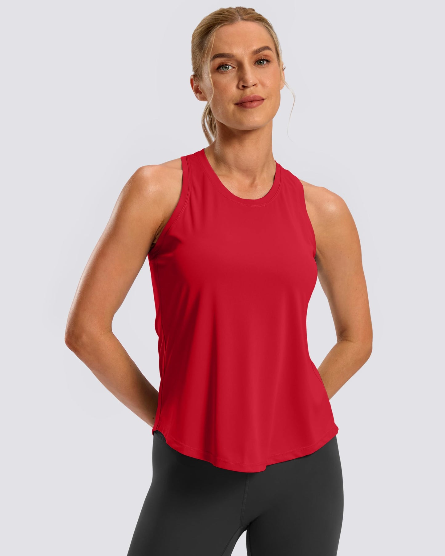 G Gradual Women's Workout Tank Tops Racerback Athletic Yoga Tops Loose Fit Sleeveless Running Gym Sports Shirts for Women(Red New,XL)