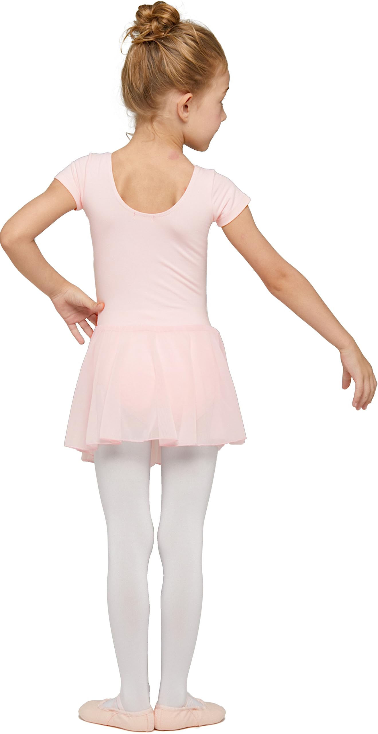 MdnMd Ballet Leotards for Girls Toddler Dance Leotards with Tutu Skirt Outfit Dress Tights (Ballet Pink, Age 4-6 / 4t,5t)