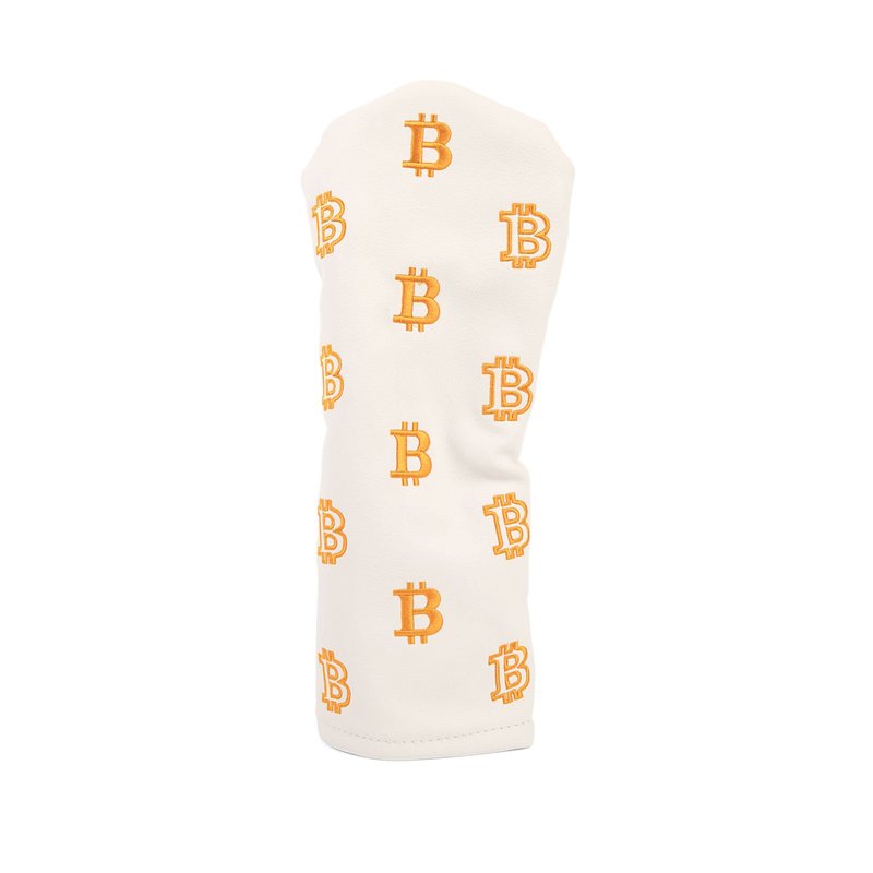 Bitcoin Golf Driver Headcover - Leather Golf Club Covers - HODL 21 Head Cover Golf Accessories (Black)