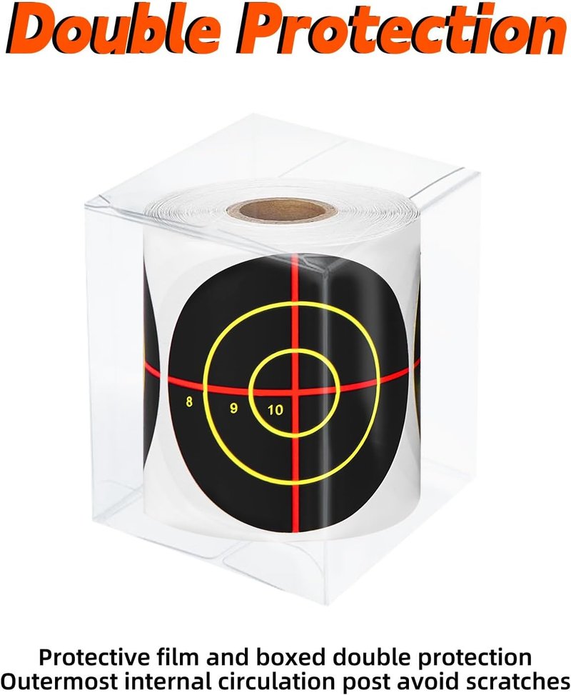 Self-Adhesive 3" Splatter Shooting Targets - Reactive Paper Stickers for Airsoft, Rifle & Pistol Practice