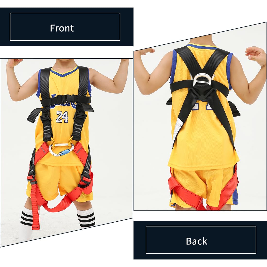 NewDoar Climbing harness CE Certification Full Body for Amusement Park & Rock Climbing Expedition(7-10 Years)