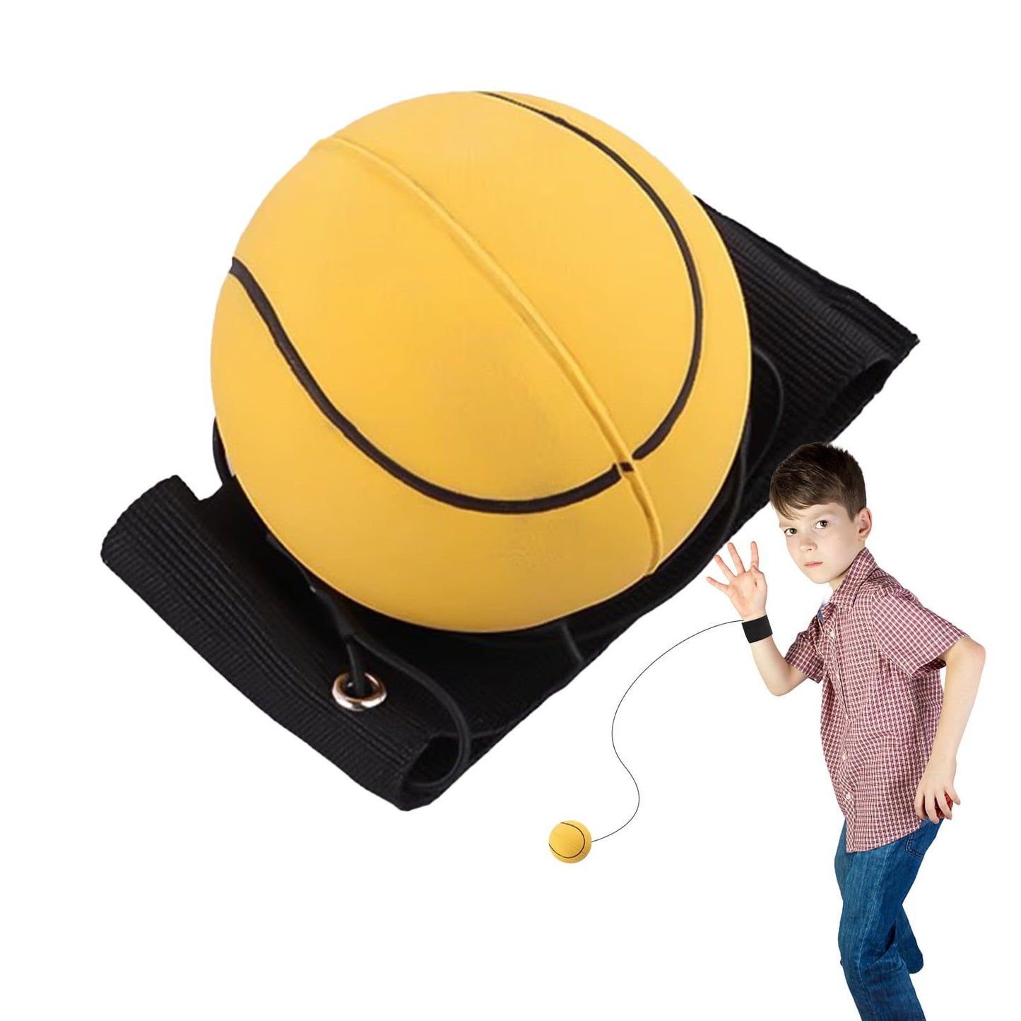 Wrist Return Ball Rubber Sport Ball with Wrist Strap and String | Rebound Ball Sports Bouncy Ball,Wrist Rebound Toy on Elastic String Ball Wrist Toy for Teens Adults Wrist Exercise