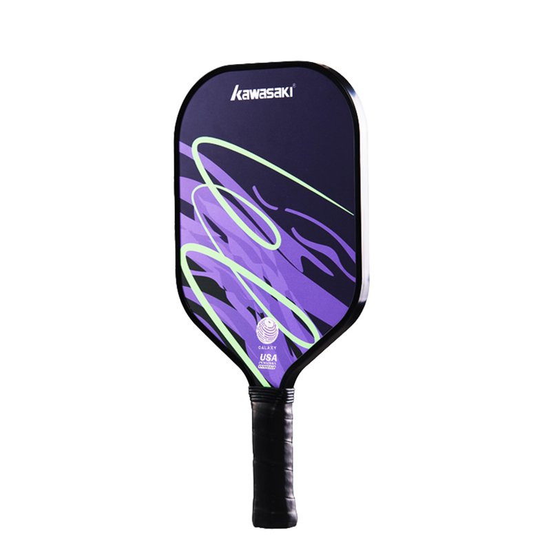 Pickleball Paddle, Kawasaki Ultra Lightweight Pickleball Racket with Fiberglass Surface PP Honeycomb Core Pickle Ball Paddle for Beginners 15mm (Galaxy-Black Purple)