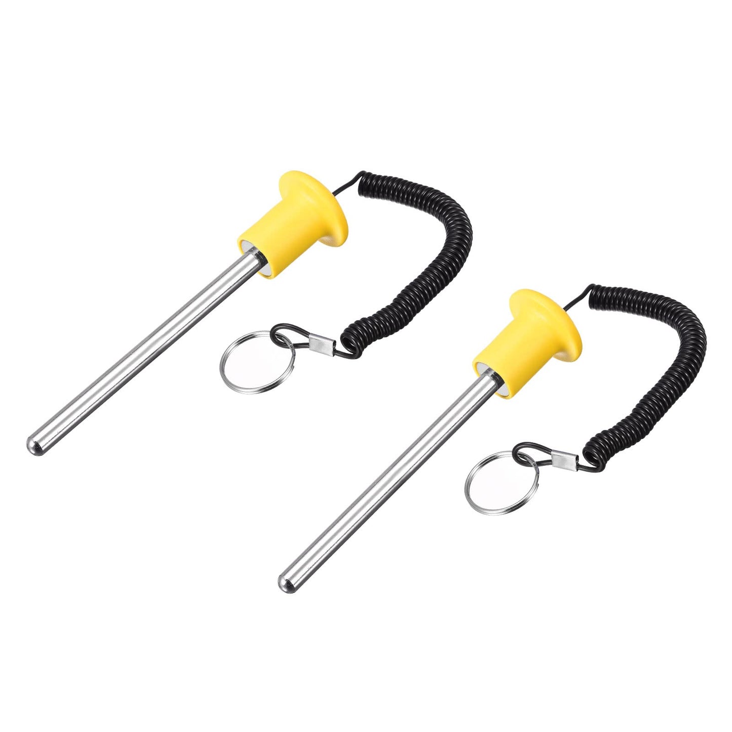 uxcell 10mm x 105mm Weight Stack Pin with Pull Rope Magnetic Strength Training Equipment Accessories for Fitness Training Yellow 2pcs