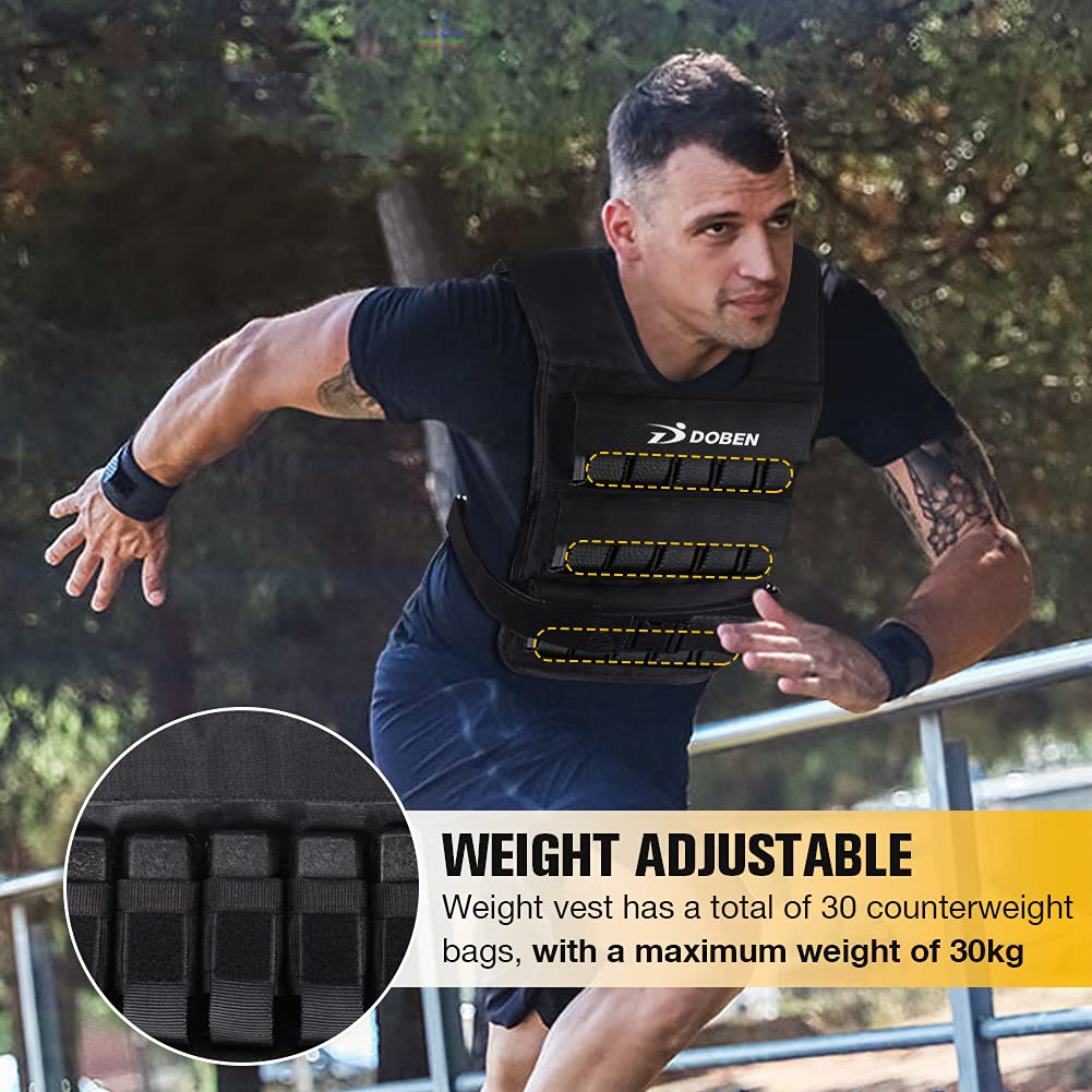 Weight Vest 33lb with Removable Iron Weights,Training Vest Fitness Vest Strength & Endurance Training