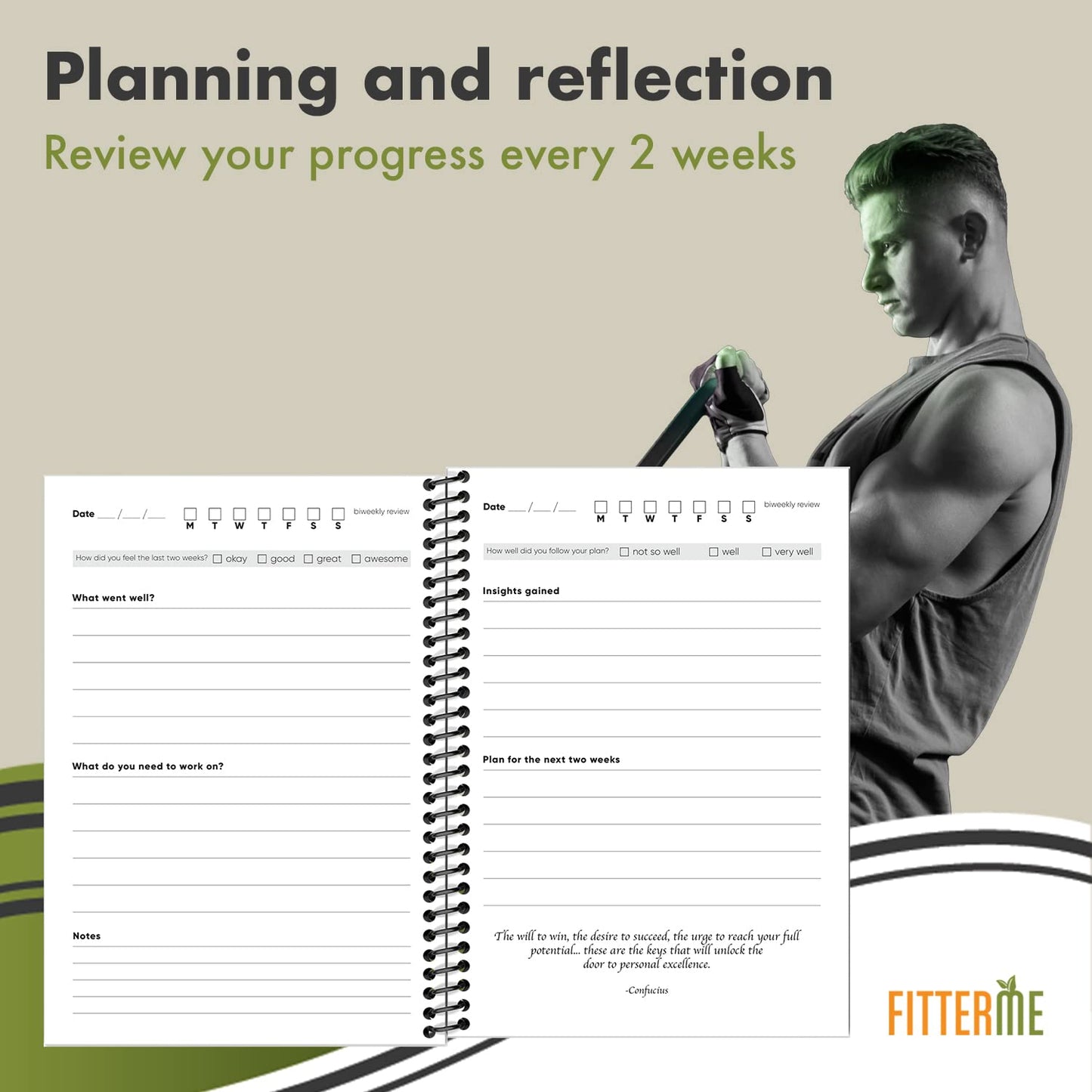 Fitness Journal And Workout Planner - Exercise And Nutrition Journal For Health And Weight Loss - Workout Journal For Women And Men - Fitness Tracker Notebook And Gym Log Book With Motivational Quotes