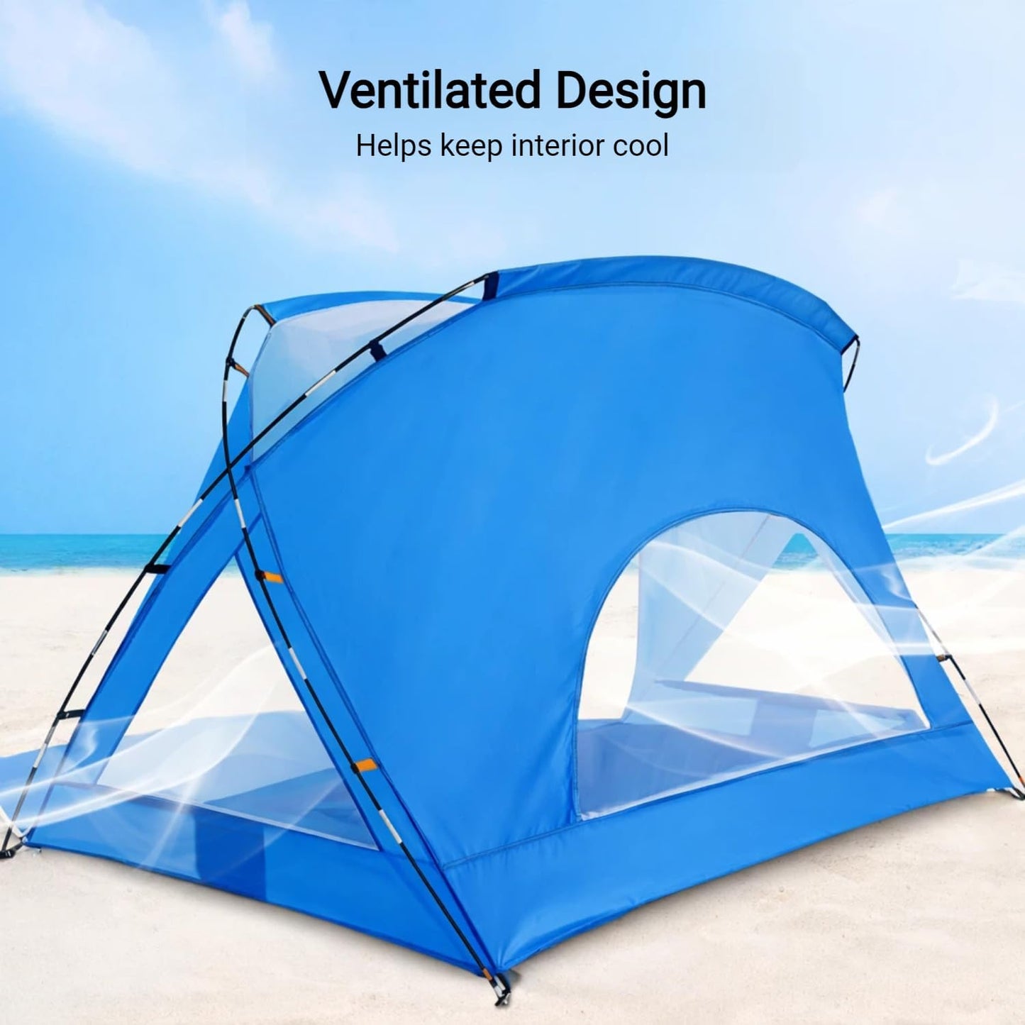 Portable Beach Tent - UPF 50+ UV Protection Sun Shelter for 2-8 People | Easy Setup Waterproof Canopy for Family Picnics & Fishing