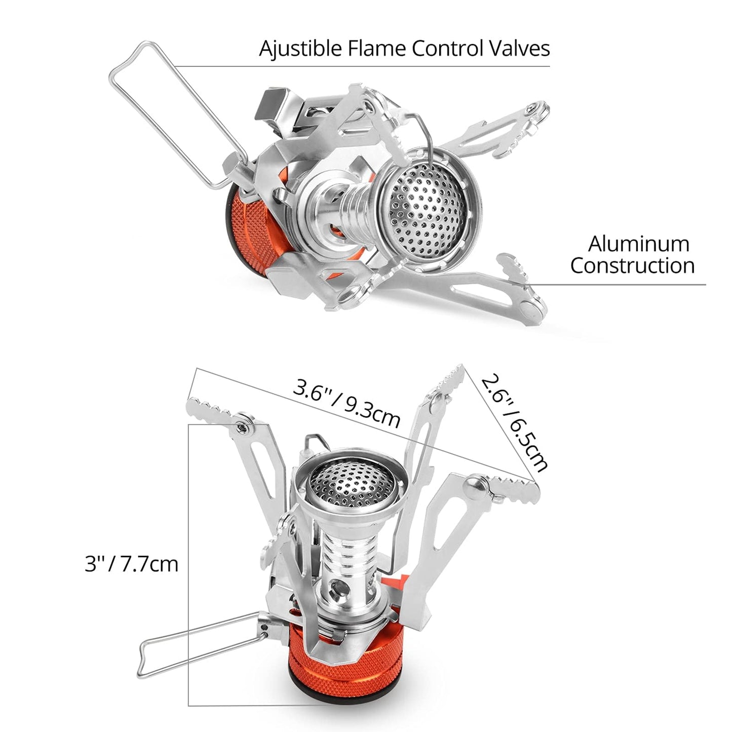 Extremus Portable Camping Stove, Backpacking Stove, Hiking Stove, Pocket Stove, Mini Camp Stove, Compact Wind Resistant Camping Stove for Backpacking, Hiking, Camping, and Tailgating, Ultralight