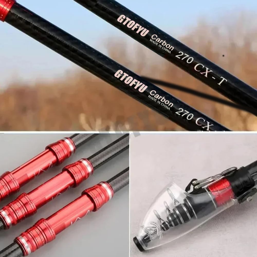 Telescopic Fishing Rod - Carbon Fiber Travel Surf Rod for Spinning | 20-50LB Medium-Heavy Baitcasting Pole
