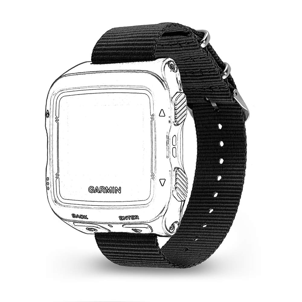 C2D JOY One Sheet Nylon Strap Compatible with Garmin Approach s10 Replacement Golf WatchBand (Black)