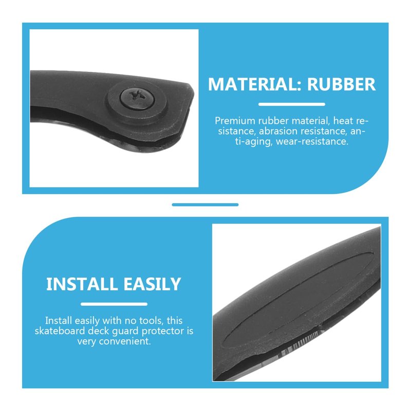 INOOMP 2pcs Snowboard Protection Bar Longboard Protection Skateboard Longboard Deck Protector Edge Protector Skateboard Strip Protection Strip Skateboard Guard Black Oval