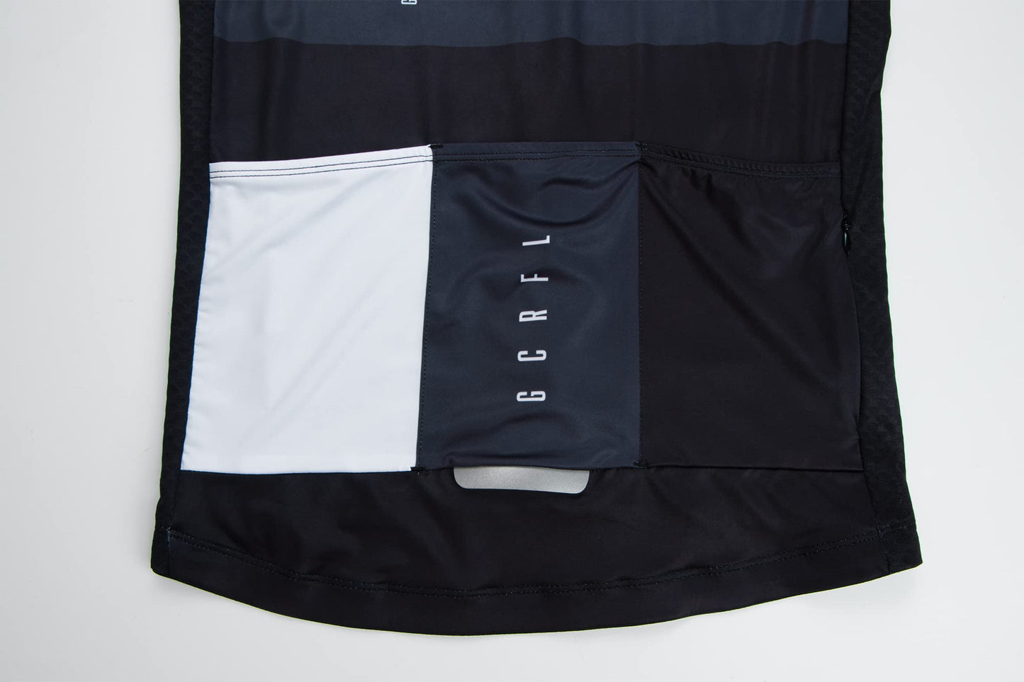 GCRFL Cycling Jersey Men Shorts Sleeves Road Bike Jersey Bicycle Tops Shirt, Zipper Pocket UPF 50+ Lightweight PRO Race Fit (Black/White, M)