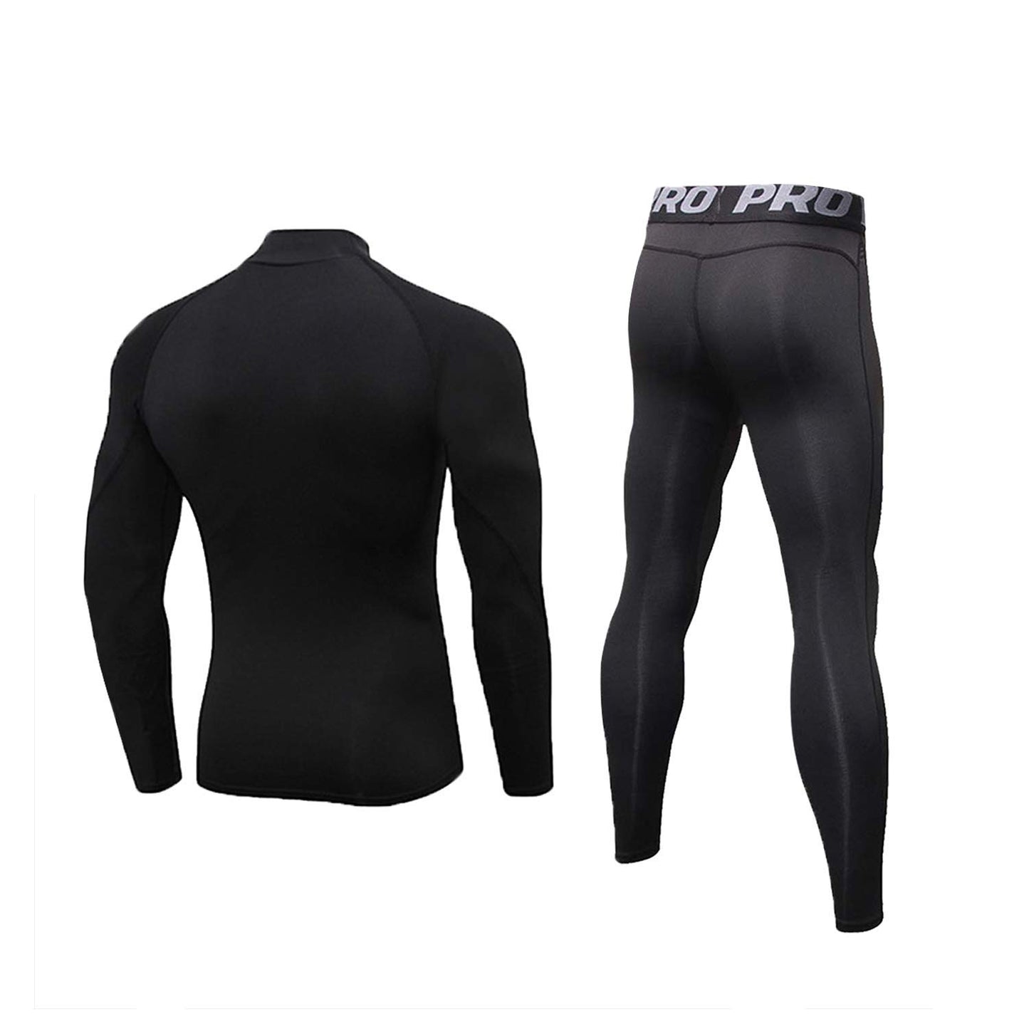 Thermal Underwear for Men Winter Gear Base Layer Set Sport Fitness Long Johns Mock Neck Top and Bottom